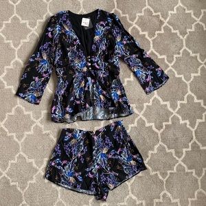 NWT Free People 2 pc top/shorts set